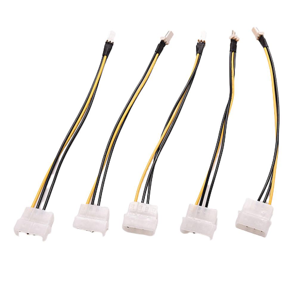 

20cm Adapter 5 Pcs 4-Pin Molex/IDE to 3-Pin CPU Case Fan Power Connector Cable 4 Pin to 3 Pin