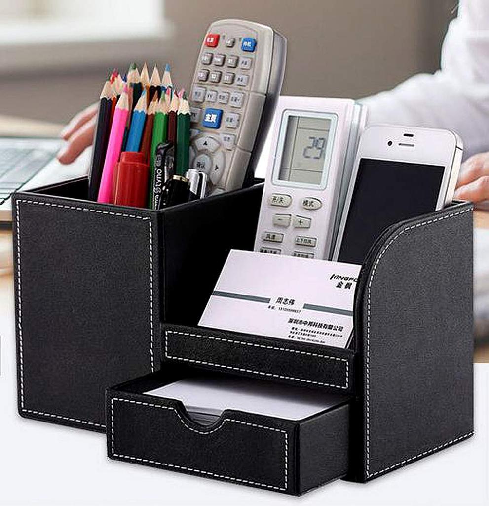Amberotta Desktop Storage Organizer Multi-Purpose Pen Holder Office Stationery Black