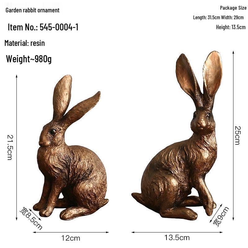Nordisk Söt Vit Kanin Hartsfigur - Heminredning & Foto Rekvisita