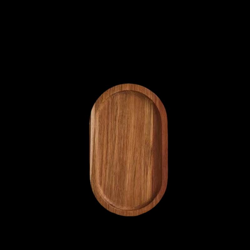 Japanese Style Acacia Wood Oval Tray