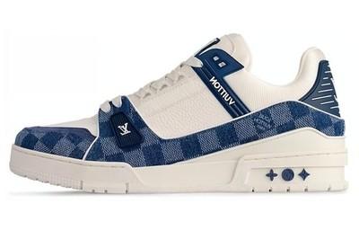 

LOUIS VUITTON Кросівки Низькі Скейтбордичні Взуття Унісекс Білий Синій 1ACPRW 37.5