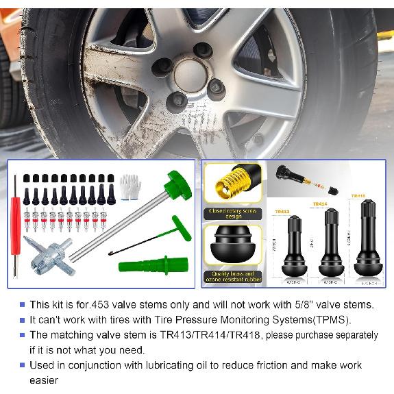 Richcat 51025 Quick Tire Valve Change Tool For Cars,Tire Valve Stem Core Quickly Replacement Tool Kit,Perfect Tool For Replacing Leaky Valves In