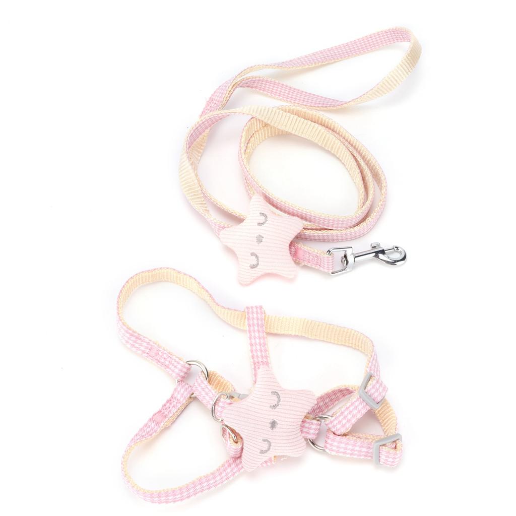 Haustiergeschirr mit Leine Verstellbares Weiches Mesh Atmungsaktives Körpergeschirr Einfache Kontrolle für Kleine Mittelgroße Große Katzen