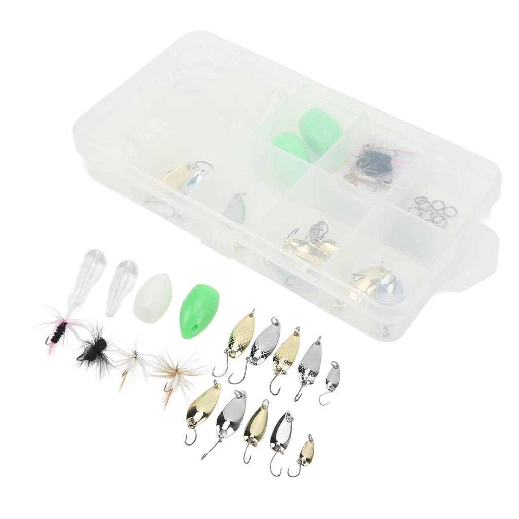 Fly Fishing Lure Kit Plastic Stainless Steel Sequins Fly Hooks Assisted Thrower Fishing Accessories