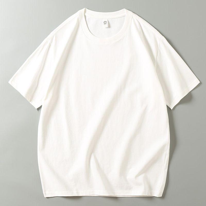 Xinjiang Combed 100% Long-Staple Pure Cotton Short-Sleeved T-Shirt for Men and Women, Loose Casual Summer Solid Color Half-Sleeved T-Shirt