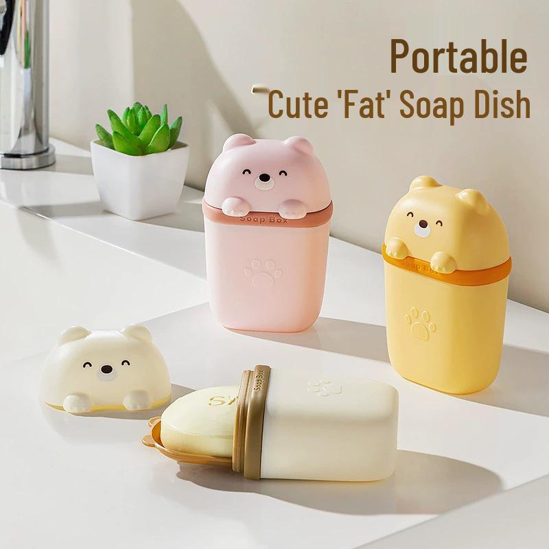 Creative Portable Travel Soap Dish with Lid and Drainage