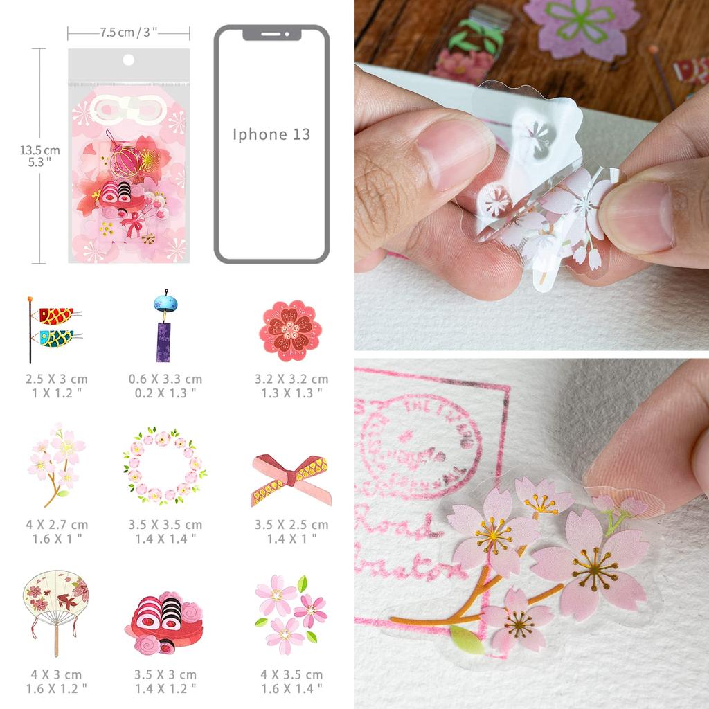 180 Cherry Blossom Sakura Scrapbook Japanese Flower Decorative Petal Planner Adult Diary Card Photo Handmade Stickers, Stickers, Stickers, Stickers,