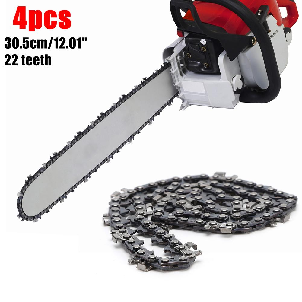 5-1pc 12 Inch Metal Replacement Chainsaw Saw Chain 22 Teeth 45 Drive Links Electric Chainsaw Chain for Wood Branch Cutting Blade
