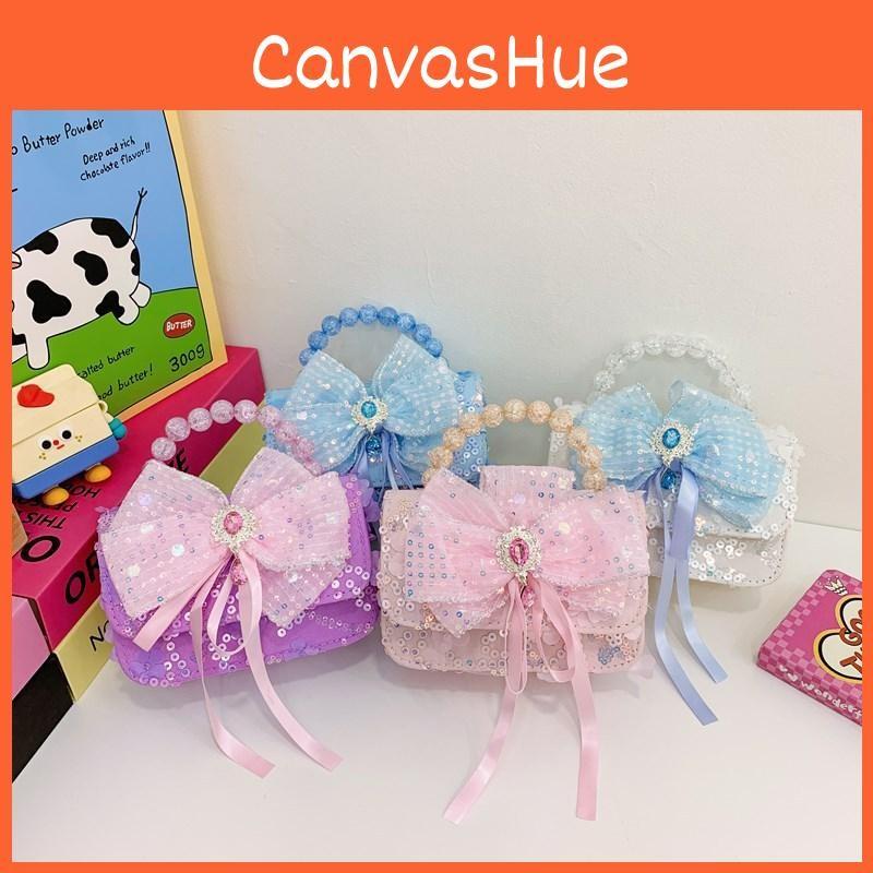 Bag Crossbody Trendy For Kids With Elegant Bow Design And Colorful Sequined Finish