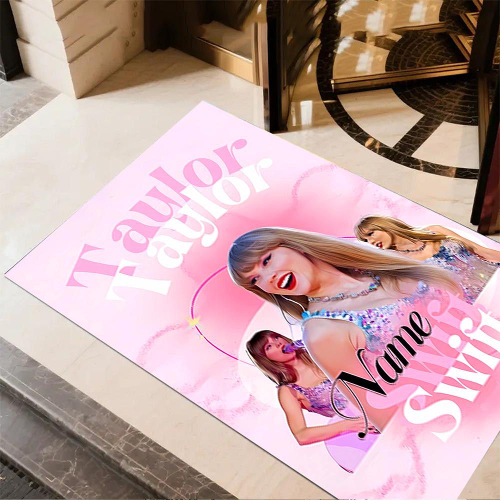 Taylor Swift: Pink Celebration Customize Text Floor Rug Office Rug Perfect for Outdoor Living Rooms Balcony Playrooms Antislip Carpet Office home deco