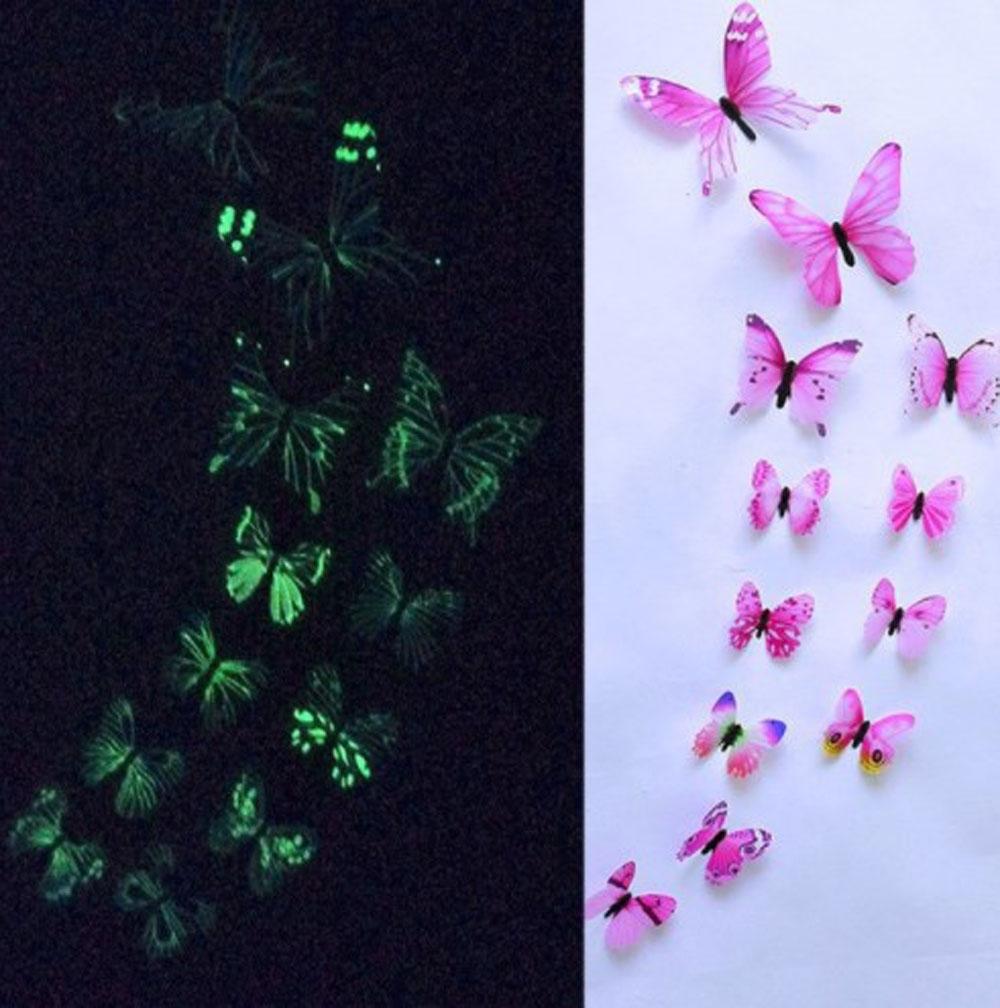 3D three-dimensional luminous simulation butterfly luminous sticker