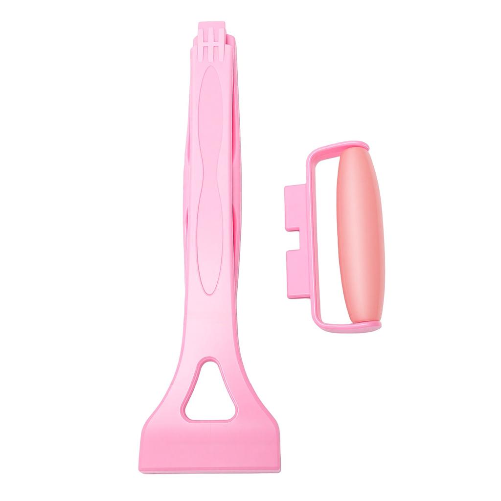 Foldable Ice Roller Long Handle Body Face Roller Handheld Hot Cold Dual Use Pink
