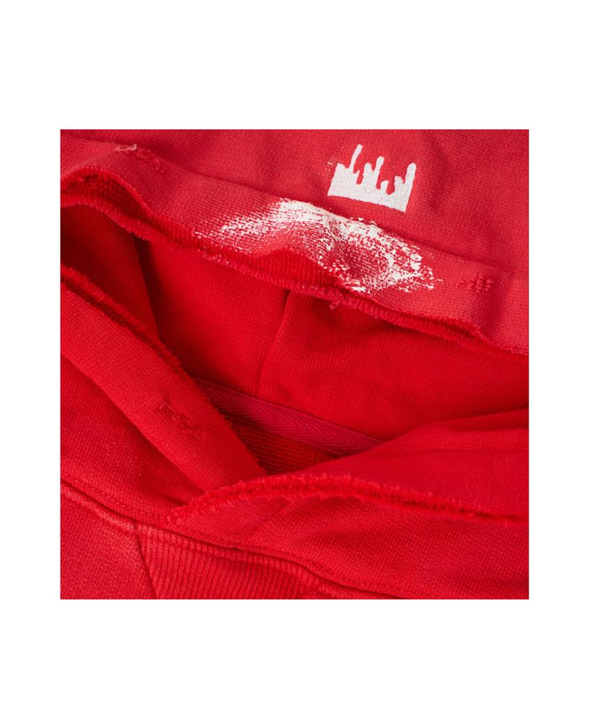 Paintbrush Crop Hoodie (Red)