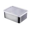 Rectangular Stainless Steel Food Storage Picnic Box with Lid - Portable, Outdoor, Fresh-Keeping Container and Hot Pot for Students.