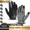 Kyncilor Men Gloves Black Full Finger Bicycle Glove Touchscreen Silicone Cycling Gloves Running Hiking Bike Gloves Breathable