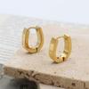 Stylish And Simple 18K Gold Oval Earrings, High-End Niche Titanium Steel Smooth U-Shaped Earrings For Women