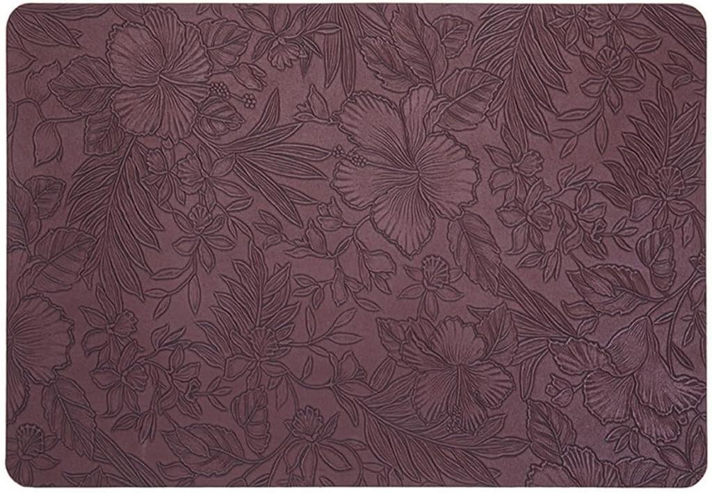 Placemats ,Floral Non-Slip Dining Table Place Mat Sets, Faux Leather Waterproof Oil-Proof Wipeable PU Place Mats,Table Mats