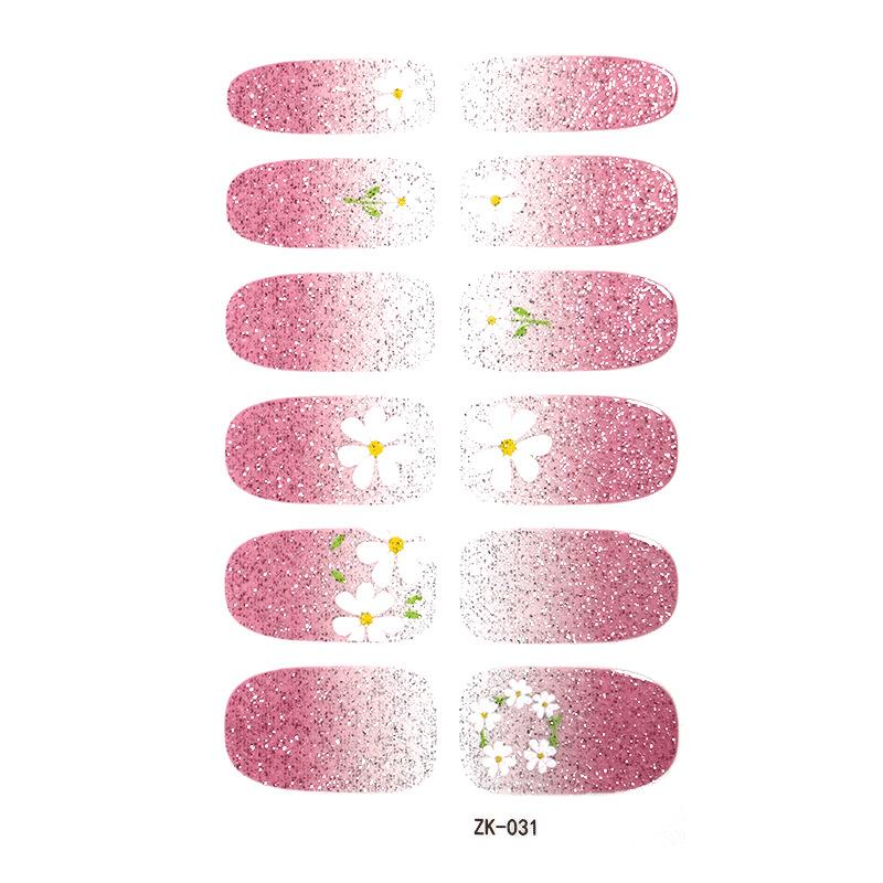 Verlaufs Gänseblümchen Nagelsticker Vollsticker 3D Nagelkunst Sticker Wasserdichter Nagelsticker Vollsticker
