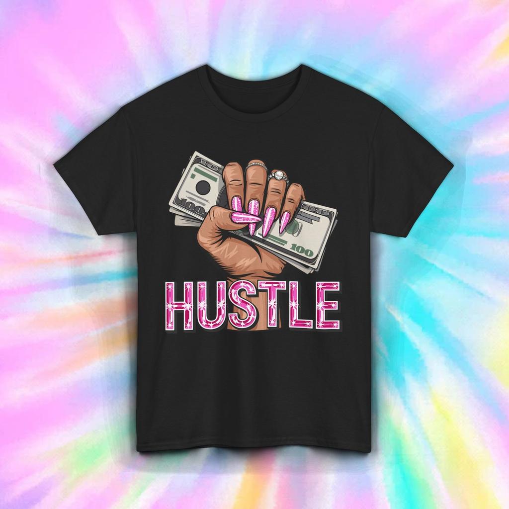 Hustle Shirt Money Nails Bling Bold Baddie Motivation Entrepreneur Tee S-4xl