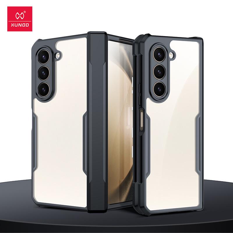 Xundi Z Fold7 Shockproof Case for Samsung Galaxy 6 - Transparent Glass Foldable Cover