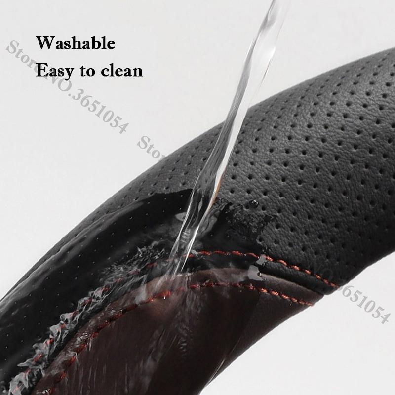 For BYD Yuan UP Pro Atto 2 Yuan Plus Steering Wheel Cover Leather Ultrathin Breathable Car Handle Cover Interior Accessories
