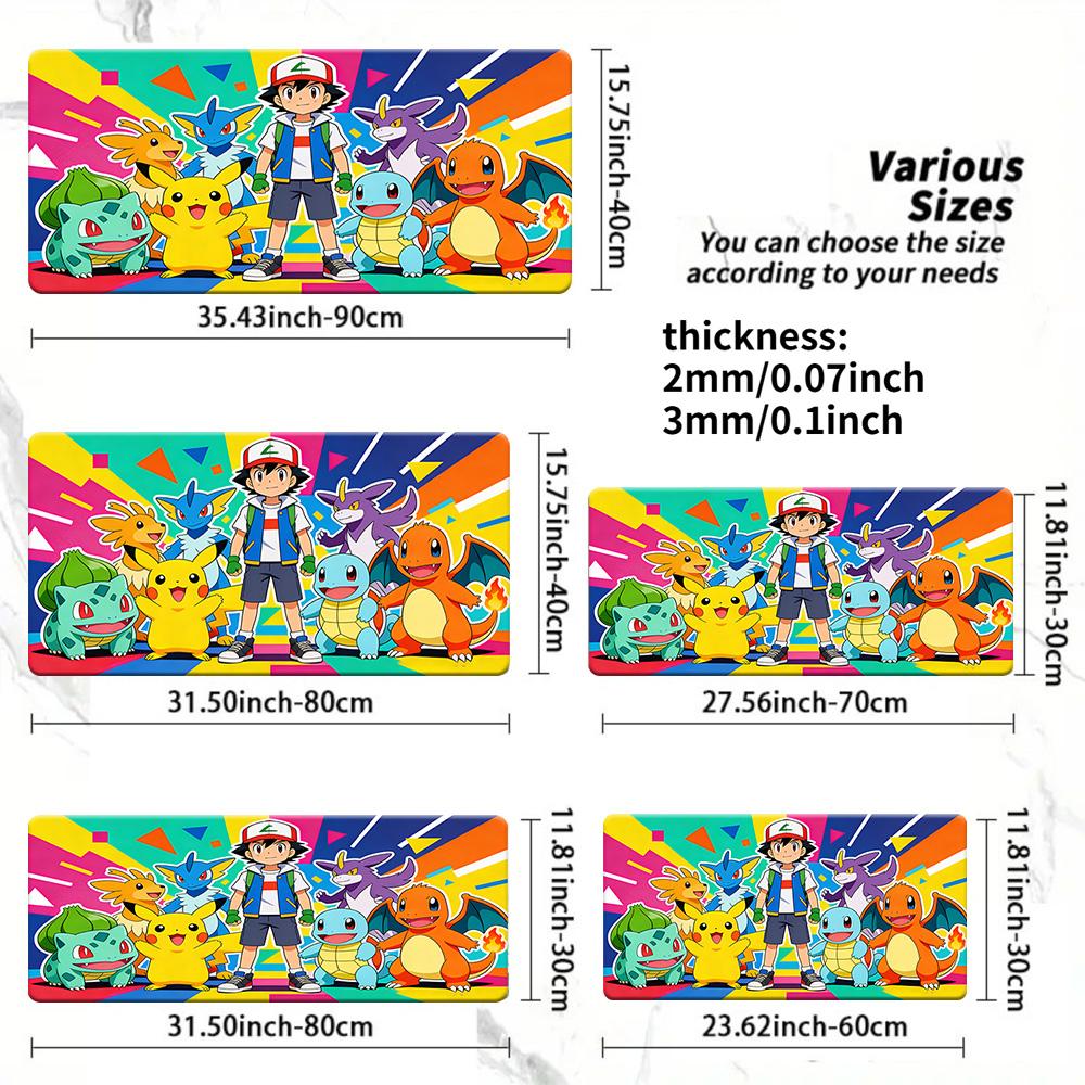 Pikachu Pokeball Flower Gaming Desk Mat NonSlip Washable Mouse Pad 30x80x0.2cm
