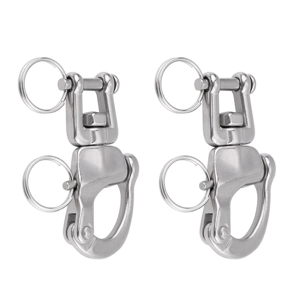 2PCS Swivel Eye Snap Shackle Stainless Steel Quick Release Boat Chain Eye Jaw Swivel Snap Shackle Hook
