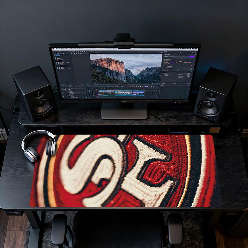 San Francisco 49ers Mouse Pad, Large Gaming Desk Mat, Non-slip XXL Mousepad for Laptop & Tablet, Mini PC Playmat with Stitched Edges