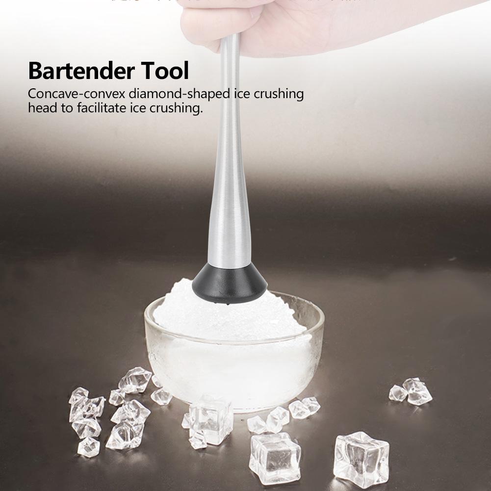 Stainless Steel Ice Crushing Rod Mixer Shaker Cocktail Muddler Barware Kitchen Tools