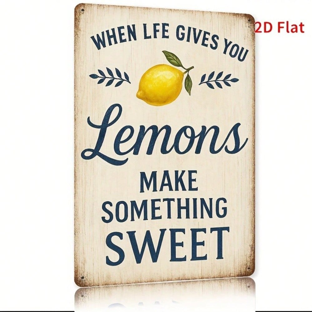Vintage Lemon Wall Art Tin Metal Poster Retro Kitchen Decor разноцветный