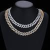 Hip-hop necklace 11mmT square mixed zircon Cuban bracelet tide brand personalized hiphop hip-hop jewelry accessories