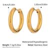 Yori Simple Versatile Classic Stainless Steel Hoop Earrings 18K Gold Plated Autumn Winter Style Waterproof Jewelry Gift