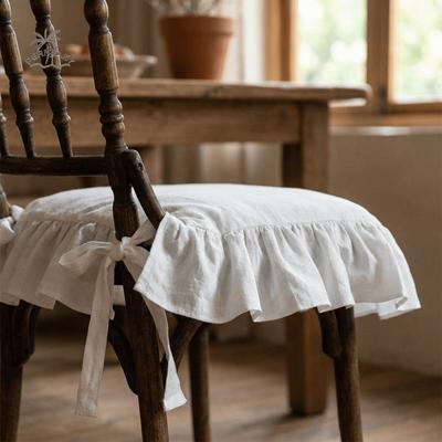 Princess Frill Vintage Ruffled Chair Cover Soft Comfortable Seat Mat Cover Anti-dirty with Ties Chair Cushion Covers Cafe