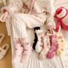 Non-shedding Coral Fleece Socks, Warm Half Fleece Women's Socks, Home Floor Socks, Little Bear Socks, Mid-calf Cartoon Socks