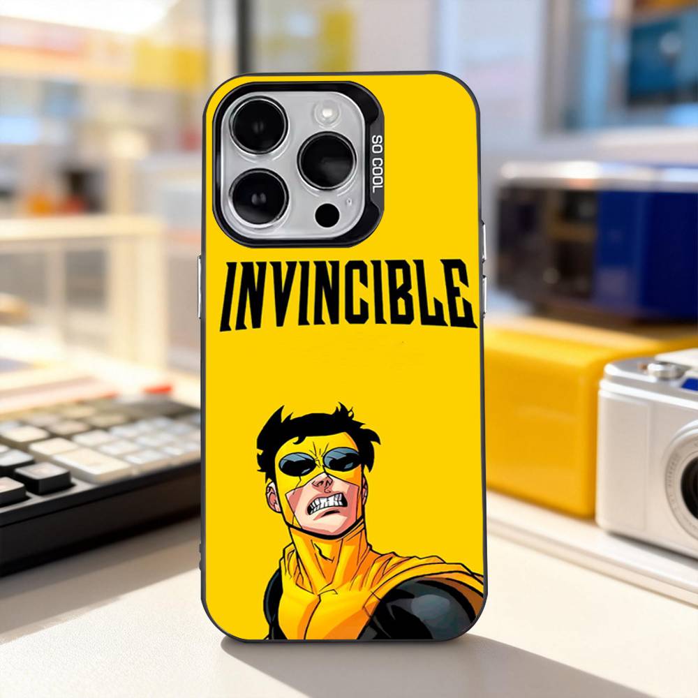 

Cartoon I-Invincibles Cool For iPhone 11,12,13,14,15,16,17,Pro,Max,Plus,E,Air,Mini Phone Case IMD Matte Black iPhone12PROMAX