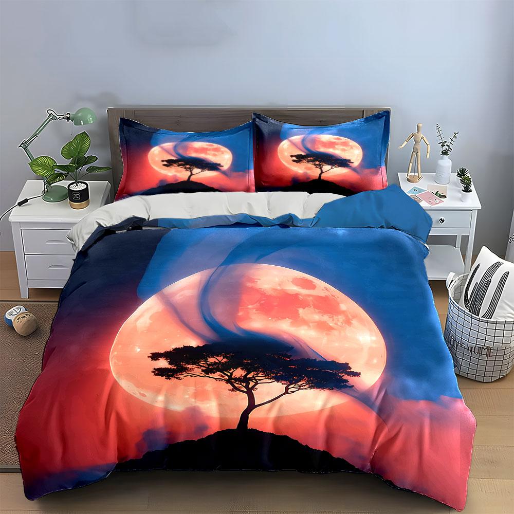 Moonlight Tree Art Prints Set Soft Comfortable Duvet Cover Bedding Set Included 1*Duvet Cover & 2*Pillowcases, Gift