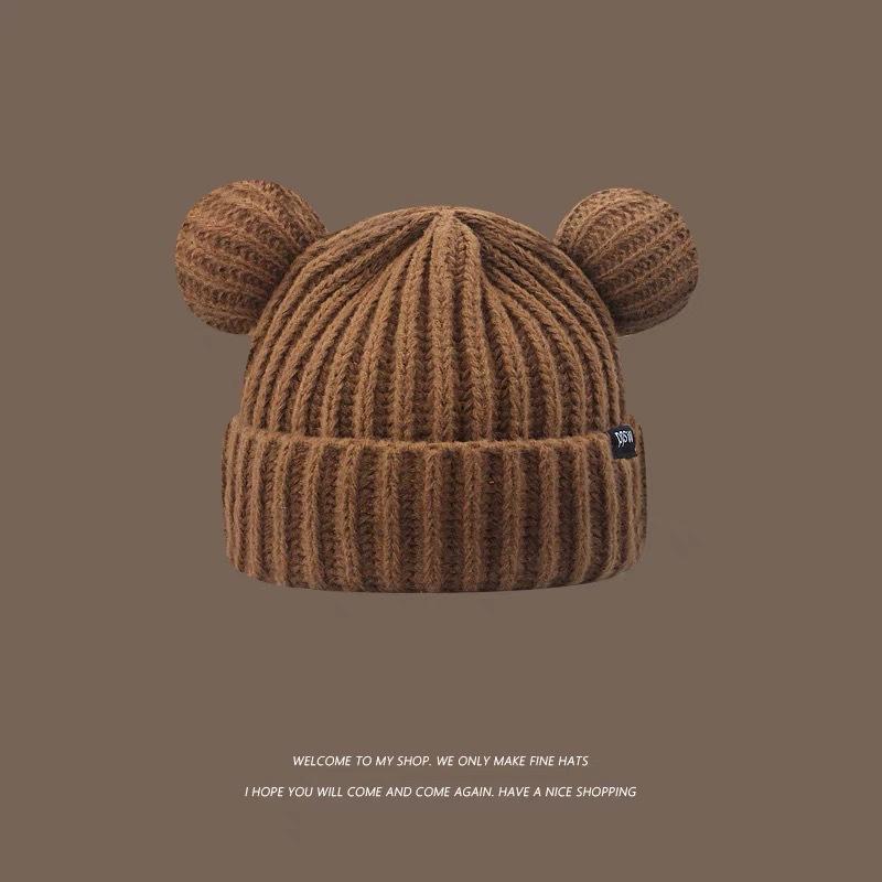 Hat Women's Autumn and Winter Wool Hat Stacking Hat Cold Hat Couple Baotou Hat Knitted Hat Spring and Autumn Confinement Hat Big Head Circumference