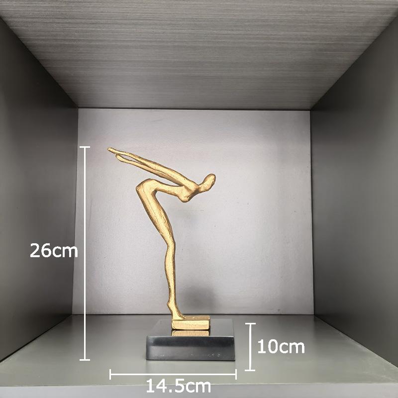 Gymnast Figures Statue Desk Decoration Ornaments Creative Gymnastic Performance Character Metal Sculpture Room Aesthetic Decor