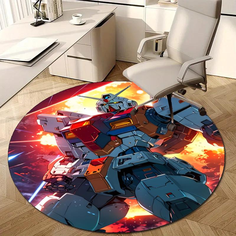 Personalized Gundam Round Chair Office Rug - Perfect for Mat, Office Chair & More - Ideal Gift for Birthdays and Holidays