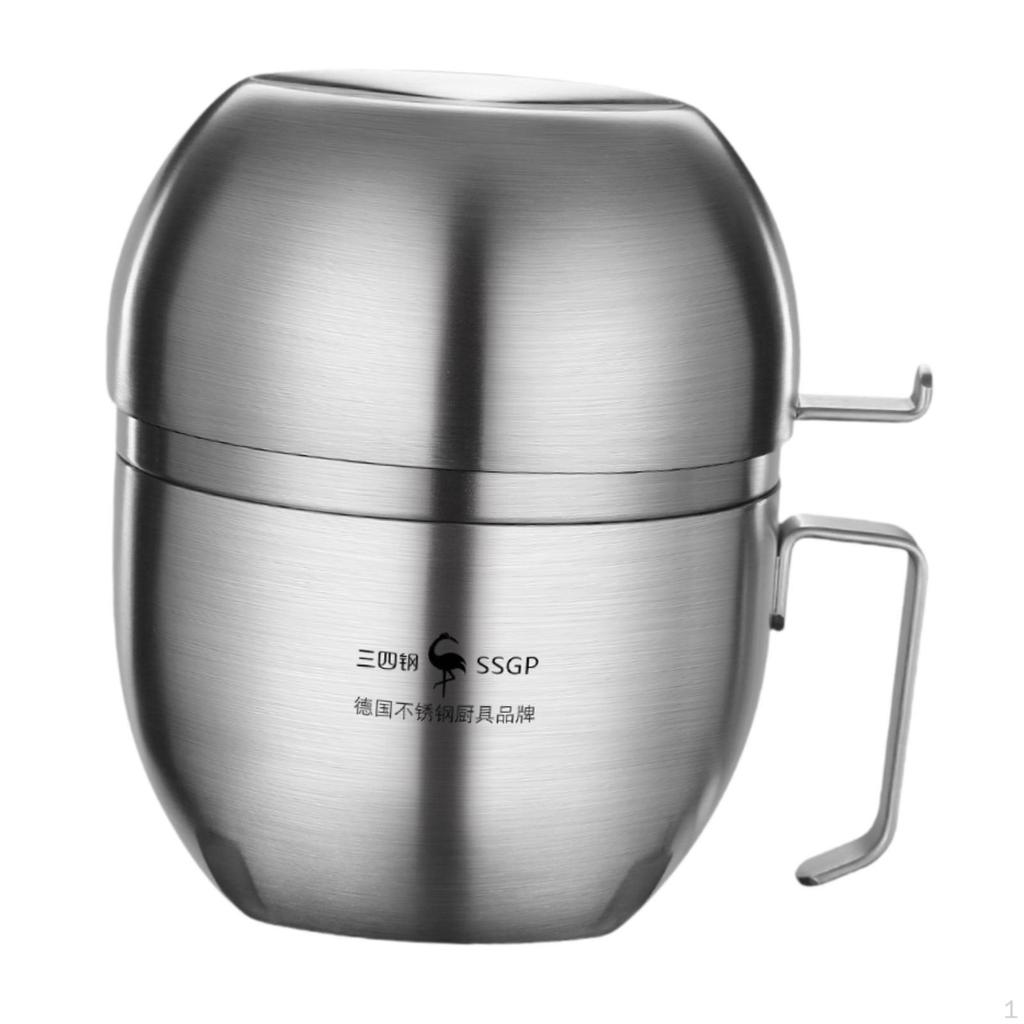 Ramen Bowl with Lid Stainless Steel Food for Dining Room Kitchen Travel