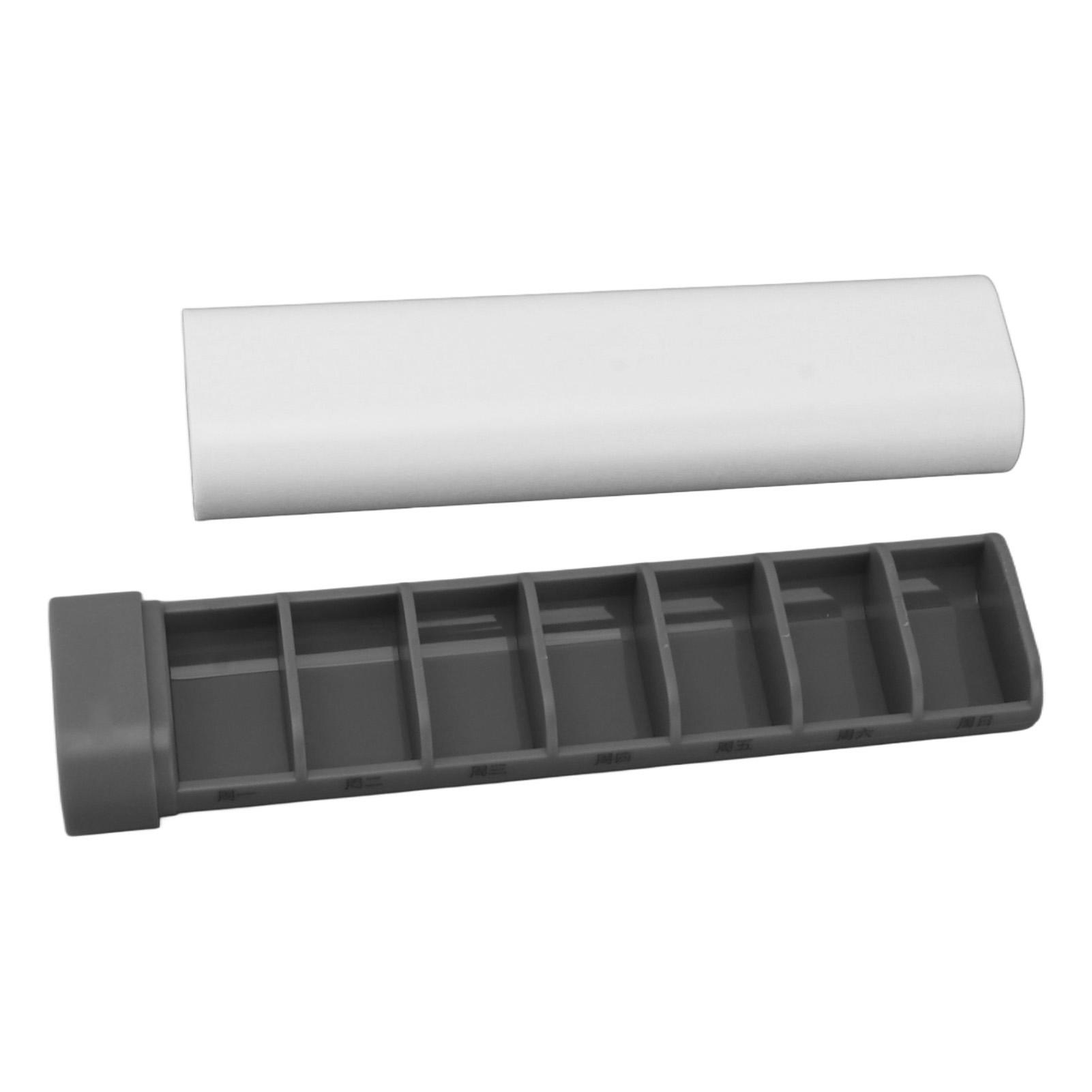 7 Day Medicine Organizer Portable Mini 7 Grids Medicine Organizer Container Box for Supplements Vitamins White and Grey