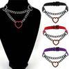 Hip Hop Gothic Peach Heart Collar Pu Leather Necklace Party Christmas Halloween Creative Valentine'S Day Gift