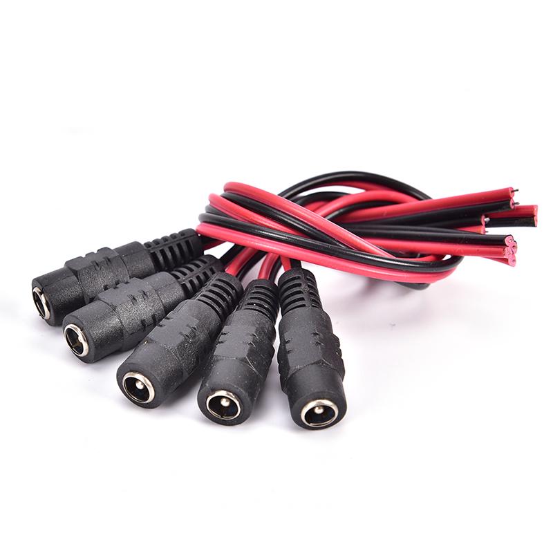 5Pcs 5.5X2.1Mm Maledc Power Socket Jack Plug Connector Cable 12V