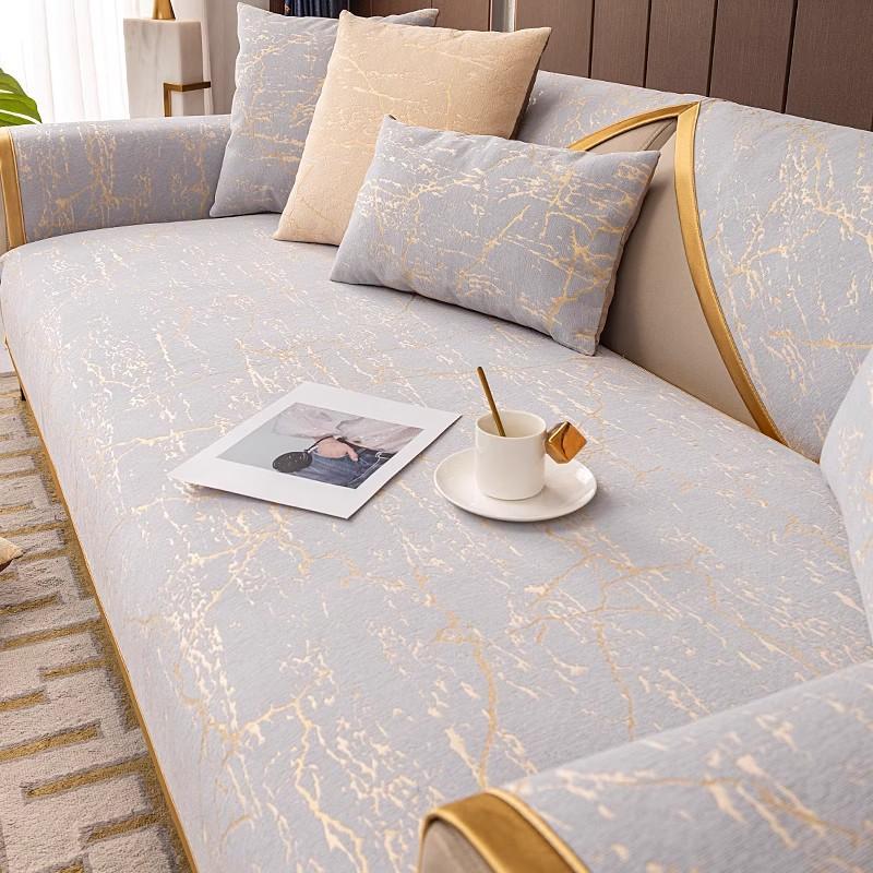 Chenier  Jacquard Craft Sofa Cushion, Sofa Cover, Universal Non-slip Seat Cushion Seat Cushion, 2 Backrests, Suitable for 3-Seater Sofa Cushions