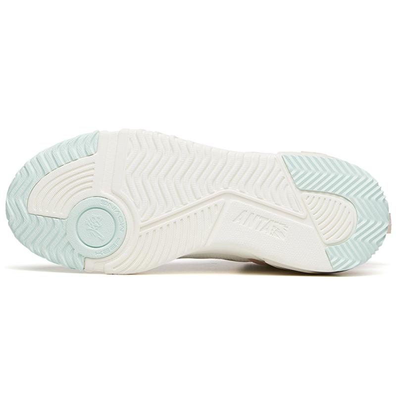 Anta Life Collection Flame Anti-Slip Wear-Resistant High-Top Skateboard Shoes Women's White Sneakers 122148088-2