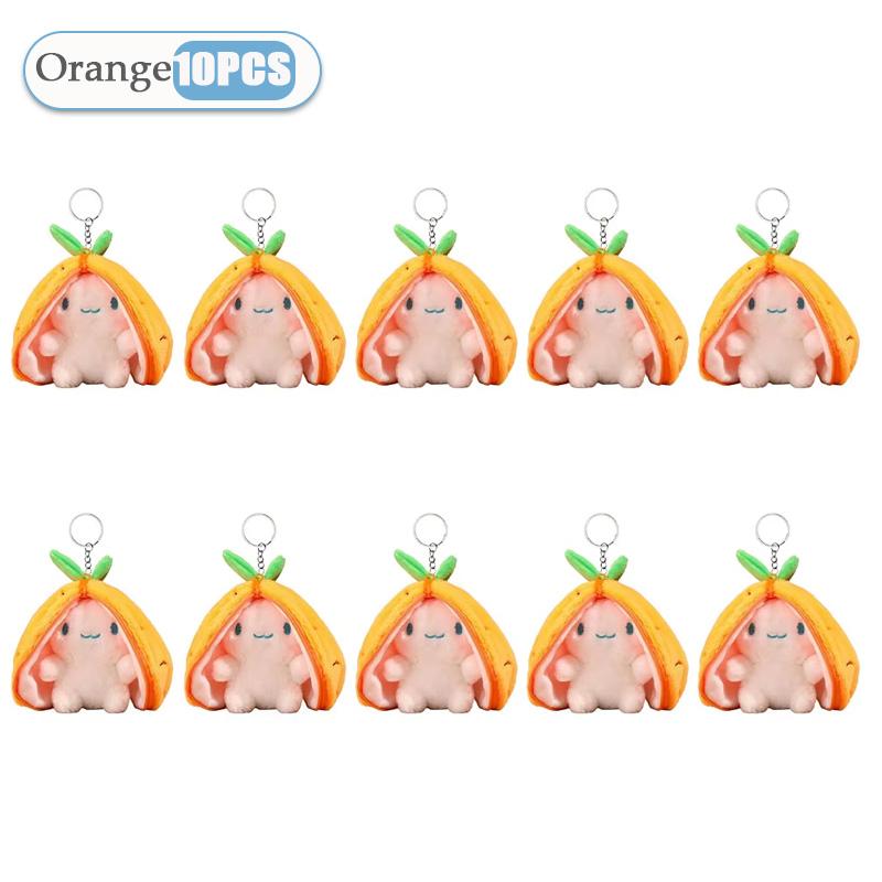 1-20PCS Funny Joy Kawaii Fruit Bunny Plush Toy Cute Carrot Strawberry Turn Funny Joy Rabbit Plush Toy Kids Birthday Easter Gifts