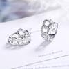 Echte 925 Sterling Silber Kette-förmige Ohrringe für Damen Runde Kreise Mikro-eingelegte Zirkon Ohrringe Hochzeitsfeier Schmuck Geschenke