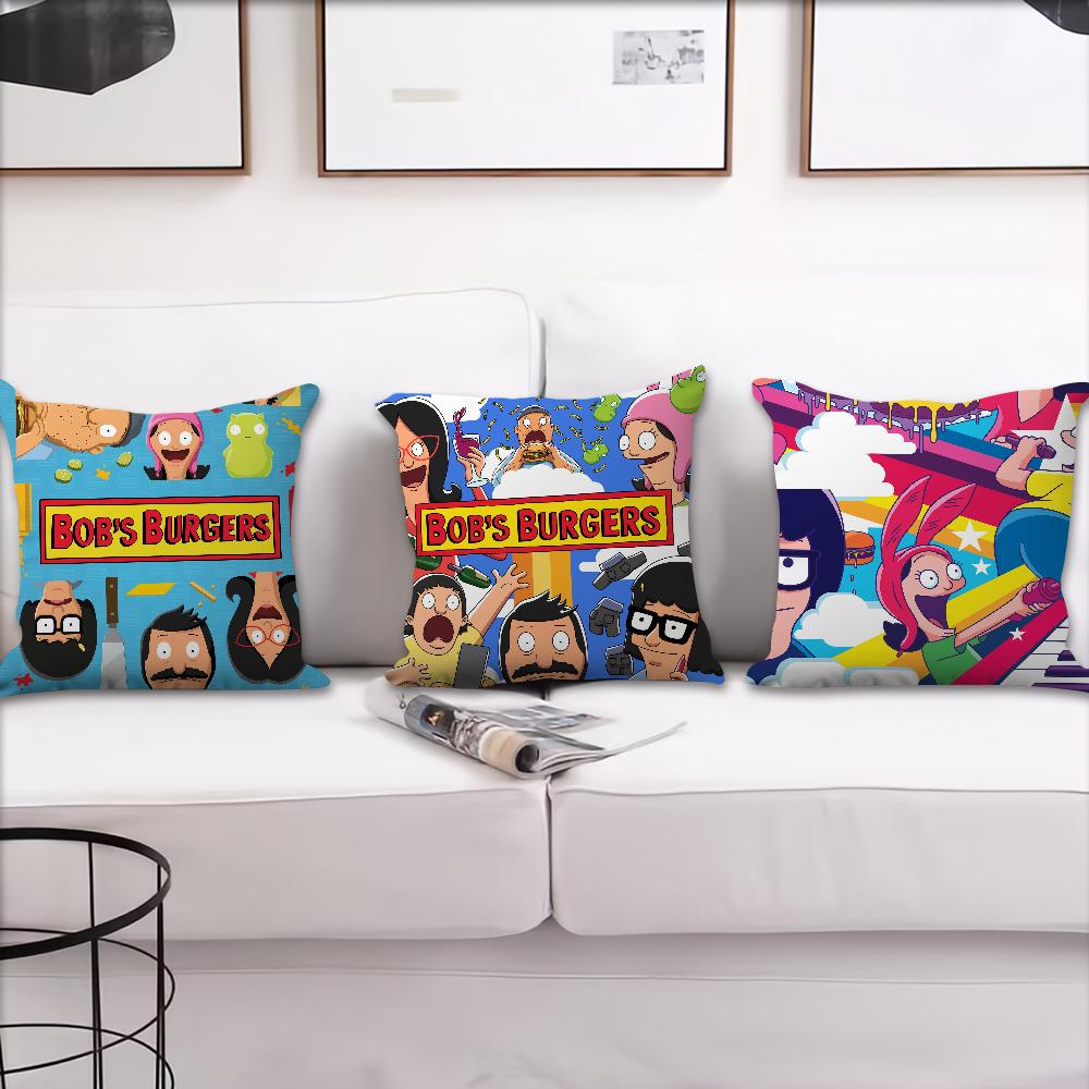 Cartoon B-Bobs Cute B-Burgers cool cushion cover Pillow Cover Home Sofa living Decoration Room  Office Car Nordic Simplicity