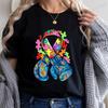 Autism Awareness with Boxing Gloves Shirts for Women Clothing Be Kind Puzzle Neurodiversity Tees Autistic Pride Female Clothing