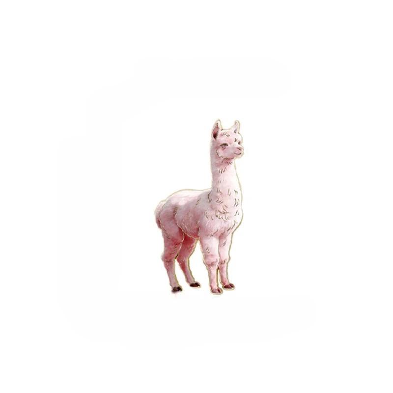 1Pcs Cute 4 Color Cartoon Alpaca Metal Pins For Clothes Bags Backpack Lapel Badge Gifts For Friends